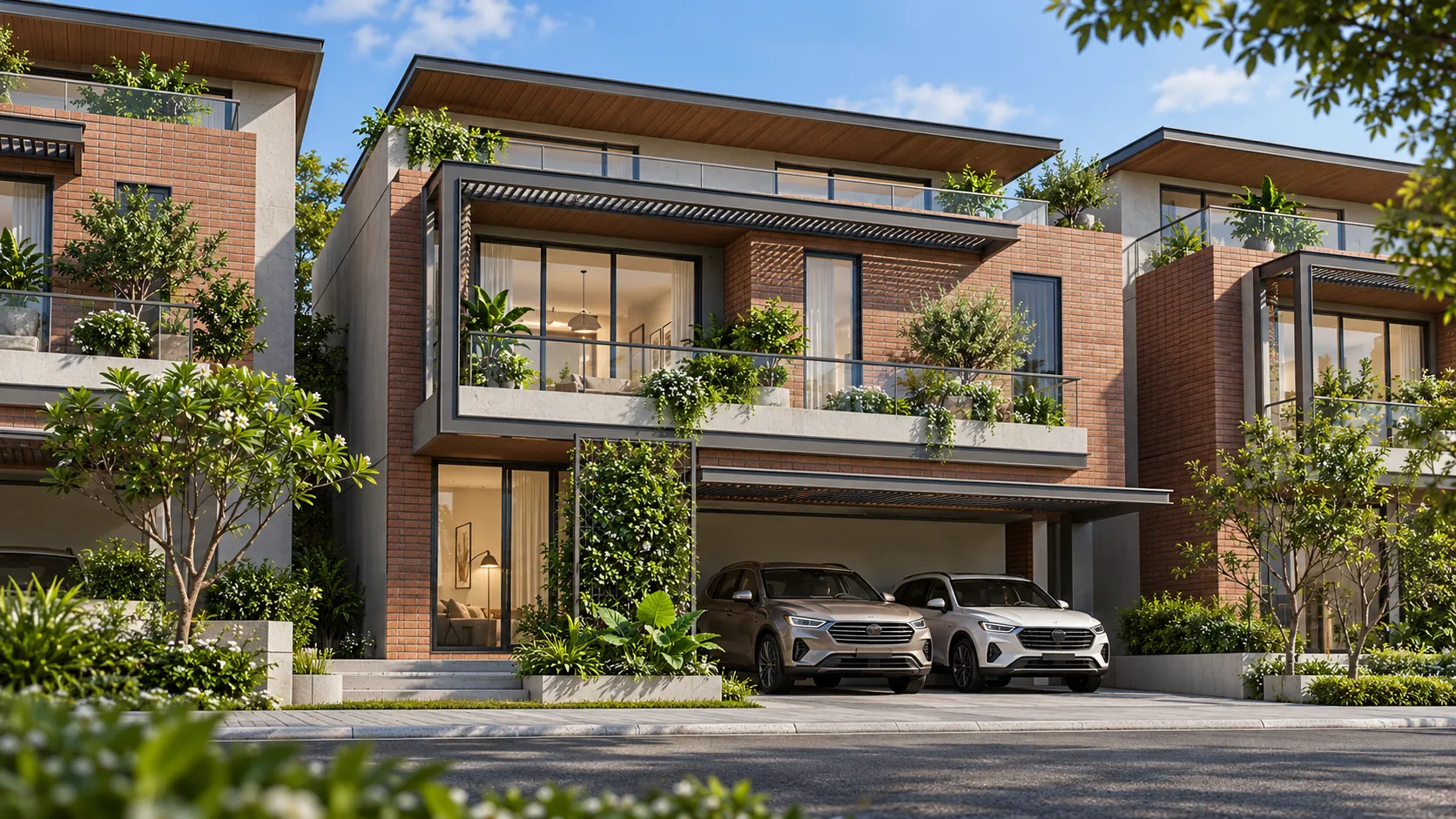 Serene villa architectural concept
